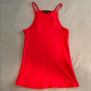 Red halter neck tank top